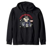 Retro Biker: Custom Motorcycles Lowbrow Wolf Rockabilly 50s Zip Hoodie
