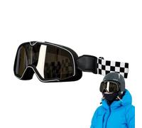 Retro Biker Goggles - Classic Motorcycle Eyewear, Adjustable ATV Glasses | Windproof Dustproof Clear Lens Feature, Foam-Padded PC Shell Design Product, Longtail For Racing Touring Snow Sports