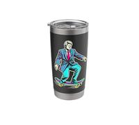 Retro Bill Clinton on Skateboard Stainless Steel Insulated Tumbler