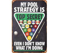 Retro Billiards Room Metal Tin Signs,Vintage Funny Pool Table Accessories,for Billiards Arena,Game Room,Bar,Club Garage Wall Decor,Billiards Fans Gifts 20x30cm (Billiards-04)