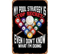 Retro Billiards Room Metal Tin Signs,Vintage Funny Pool Table Accessories,for Billiards Arena,Game Room,Bar,Club Garage Wall Decor,Billiards Fans Gifts 20x30cm (Billiards-01)