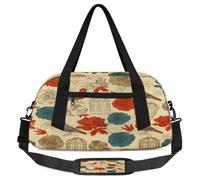 Retro Bird Flower Kids Overnight Duffle Bags for Girls Boys, Vintage Lightweight Sports Gym Bag for Kids,Small Overnight Weekender Carry on Travel Bags Dance Bag, Retro Bird Flower, 18.5L x 7.8W x