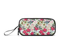 Retro Bird Flower Pencil Pouch for Teen Girls, Clutter-free