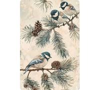Retro Bird Tin Sign,Featuring Seasonal Birds Metal Sign,Suitable for Chinese-Style Wall Decor,Metal Poster for Cafe,Office,Classroom,Studies,Living Room,and Restaurant,8x12 inches (Bird-1)