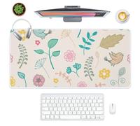 Retro Birds Desk Mat Gaming Mouse Mats with Non-Slip Rubber Base Smooth Face Mouse Pads Gaming 80X40 CM Mousemat Desk Accessories for Boys Girls Gift Mousepad Large for School Home Office