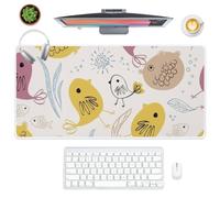 Retro Birds Desk Pad Big Mouse Mat with Non-Slip Rubber Base Smooth Face Gaming Mouse Pads 80X30 CM Mousemat Desk Accessories for Boys Girls Gifts for Tech Lovers Mousepad Gaming School Home Office