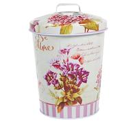 Retro Biscuit Tin Cookie Box with Flower Pattern, Iron Material, Large Capacity, Good Sealing Performance, and Small Handle on The Lid for Storing and Decorating Use in Kitchen Or