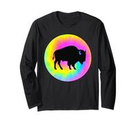 Retro Bison Animal Lover, Vintage Bison Yak Wildlife Lovers Long Sleeve T-Shirt