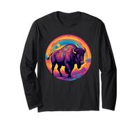 Retro Bison Animal Lover, Vintage Bison Yak Wildlife Lovers Long Sleeve T-Shirt