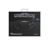 Retro-Bit BIG6 2.4 GHz SEGA Mega Drive Wireless Arcade Controller Pad for SEGA Mega Drive Original/Mini, Switch, PC & Mac - Black