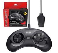 Retro-Bit Official Sega Genesis Controller 6-Button Arcade Pad for Sega Genesis - Original Port - Black