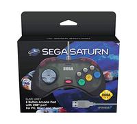 Retro-Bit Official SEGA Saturn USB Control Pad for PC, Mac, Steam, RetroPie, Raspberry Pi - USB Port - Slate Grey