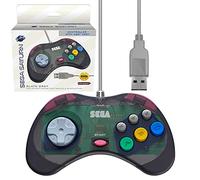 Retro-Bit Official Sega Saturn USB Controller Pad (Model 2) for Sega Genesis Mini, PS3, PC, Mac, Steam, Switch - USB Port (Slate Gray)