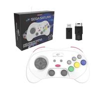 Retro-Bit SEGA Saturn® 2.4GHz Wireless Pro Controller for Sega Saturn, Sega Mega Drive Mini, Switch, PC, Mac - White