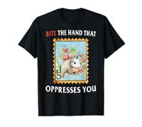 Retro Bite the Hand That Oppressed You Funny Bunny Stamp T-Shirt
