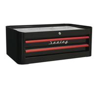 Retro Black 2 Drawer Tool Chest - Lockable Storage Unit