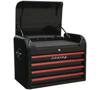 700 x 450 x 495mm RETRO BLACK 4 Drawer Topchest Tool Chest Lockable Storage Unit