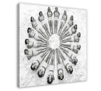 Retro Black And White Beach Girl 5 Canvas Poster Wall Art Decor Print Picture Paintings for Living Room Bedroom Decoration 24x24inch(60x60cm)
