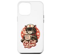 Retro Black Cat Nurse On Call For Love Night Shift Valentine Case for iPhone 12 Pro Max