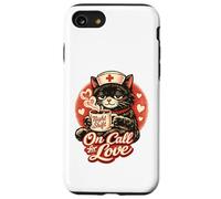 Retro Black Cat Nurse On Call For Love Night Shift Valentine Case for iPhone SE (2020) / 7/8