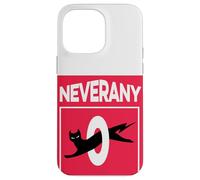 Retro Black Cat with Ironic Abstinence Celibacy Message Case for iPhone 14 Pro Max