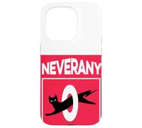 Retro Black Cat with Ironic Abstinence Celibacy Message Case for iPhone 15 Pro