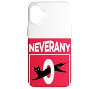 Retro Black Cat with Ironic Abstinence Celibacy Message Case for iPhone 16 Plus