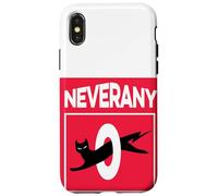 Retro Black Cat with Ironic Abstinence Celibacy Message Case for iPhone X/XS
