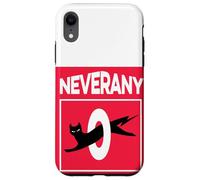 Retro Black Cat with Ironic Abstinence Celibacy Message Case for iPhone XR