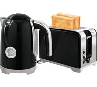 Retro Black Kettle Toaster Set 2 Slice 1.7L Vintage Kitchen Appliance Set