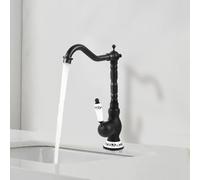 Retro Black Kitchen Faucet - Single Handle Brass Mixer, Antique Style 360° Swivel Water Tap for Country House, Nostalgic Design for Kitchen & Bathroom