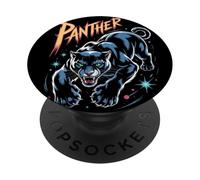 Retro Black Panther Tattoo Cosmic 80s Cat Leopard Jaguar PopSockets Adhesive PopGrip