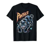 Retro Black Panther Tattoo Cosmic 80s Cat Leopard Jaguar T-Shirt