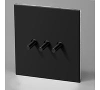 Retro Black Stainless Steel Wall Light Switch - 1-4 Gang Toggle 2 Way Momentary Switch Antique Handmade Design 10A for Stylish Home Lighting