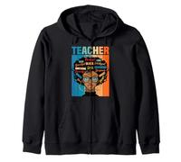 Retro Black Teacher African American Zip Hoodie