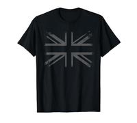 Retro Black Union Jack Vintage British Flag Great Britain UK Value Graphic T-Shirt, Men, Black, S