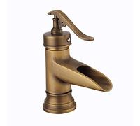 Retro Black Waterfall Faucet - Single Lever Bathroom Sink Mixer Tap, Modern High Copper Design for Hot & Cold Water - Stylish Single Hole Fixture for Toilet & Bathroom Vanity