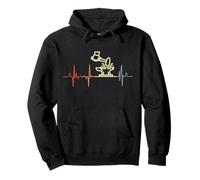 Retro Blacksmith Cardiogram Metalworker ECG Pullover Hoodie