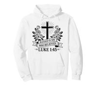 Retro Blessed Is She Who Believed Christian Women hope Faith Pullover Hoodie