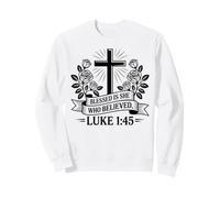 Retro Blessed Is She Who Believed Christian Women hope Faith Sweatshirt