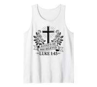 Retro Blessed is She Who Believed Christian Women Hope Faith Tank Top