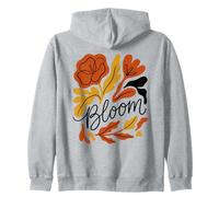 Retro Bloom Boho Wildflower Botanical Abstract Line Art Zip Hoodie