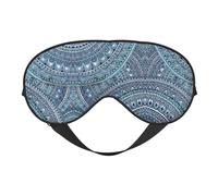 Retro Blue Flowers Night Mask Soft Reversible Eye Cover Adjustable Strap Light Blocking Comfortable Rest