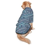 Retro Blue Flowers Print Dog Hoodie Pet Sweatshirt, Warm, Soft And Breathable Hooded Clothes For Medium To Large Dogs, Easy-To-Wear Design, For Winter And Fall