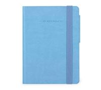 Legami - My Notebook, Retro Blue, Small, Lined Notebook in FSC Certified Paper, 192 Pages, Softcover, Elastic Closure, 9.5 x 13.5 cm