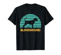 Retro Blue Sunset Bloodhound - Vintage Hound Lover T-Shirt