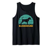 Retro Blue Sunset Bloodhound - Vintage Hound Lover Tank Top