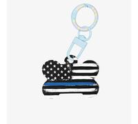 Retro Blue Thin Line USA Flag Print Acrylic Dog Bone Ornament,Pet Ornament,Key Chain,Gifts Wrapping,for Pet Lovers