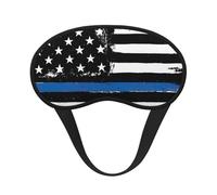 Retro Blue Thin Line USA Flag Print Adjustable Eye Cover for Sleeping, Comfortable, Pressure-Free and Breathable Sleeping Masks