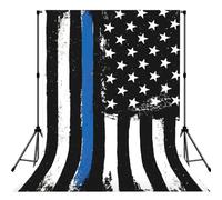 Retro Blue Thin Line Usa Flag Print Photo Studio Background 5x7ft Soft Photo Backdrop Curtain For Studio Content Creator Equipment